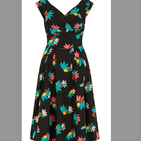 Emily and Finn Florence Black Summer Fruits Dress, UK 12, US 8 - Picture 2 of 9
